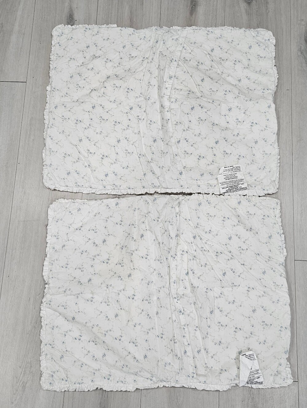 Simply Shabby Chic British Rose Blue Floral Patchwork Quilted STD Pillow Shams 2 - Picture 8 of 15